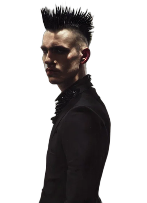 jacket, face, staff, hair transparent PNG cut-out