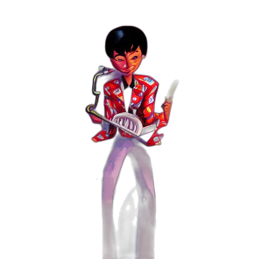 robot, jewelry, staff, weapon, concept art, 3d render, comic book art, cartoon transparent PNG cut-out