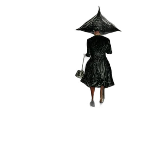 umbrella, dress, hat, staff transparent PNG cut-out