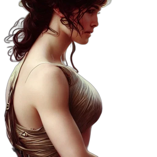 dress, jewelry, crown, hair, photorealistic, oil painting, fantasy art, concept art transparent PNG cut-out