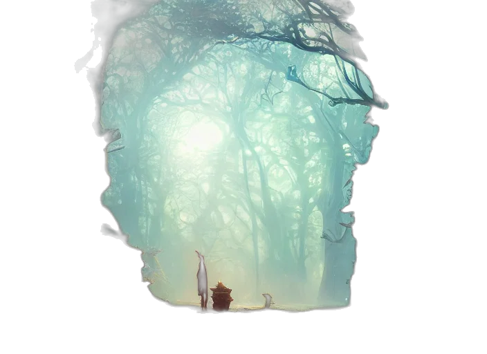mask, face, tree, crown, concept art, fantasy art, photorealistic, 3d render transparent PNG cut-out