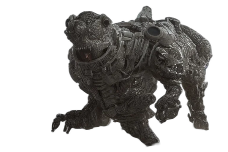 creature, robot, animal, weapon, 3d render, concept art, universe, hostile transparent PNG cut-out