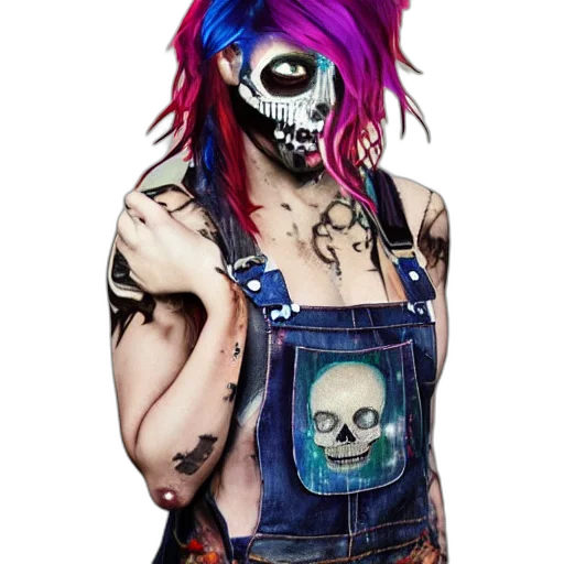 mask, dress, jacket, cyberpunk, concept art, cartoon, fantasy art, mixed transparent PNG cut-out