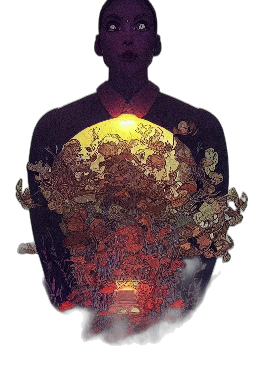 mask, crown, jacket, flower transparent PNG cut-out
