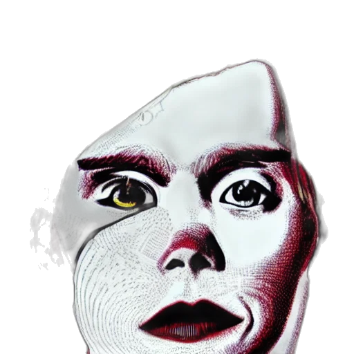 mask, face, creature, robot, photorealistic, watercolor, 3d render, comic book art transparent PNG cut-out