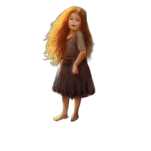 dress, hair, 3d render, concept art, fantasy art, photorealistic, earth tones, golden transparent PNG cut-out