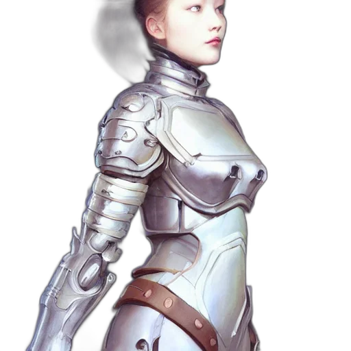 robot, dress, staff, weapon transparent PNG cut-out
