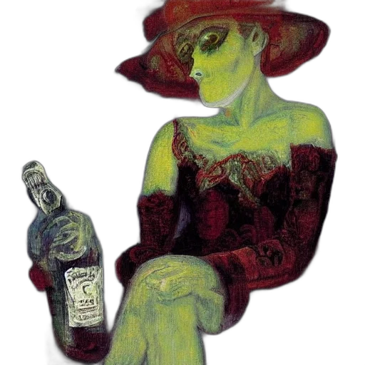 bottle, hat, dress, mask transparent PNG cut-out