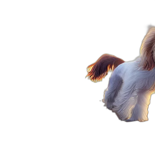 animal, creature, hair, staff, photorealistic, 3d render, concept art, watercolor transparent PNG cut-out