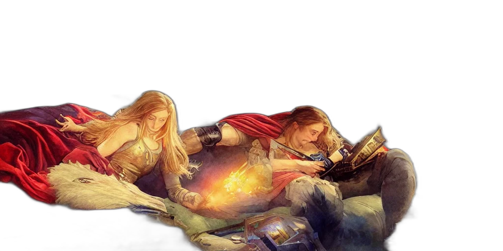 comic book art, fantasy art, concept art, watercolor transparent PNG cut-out