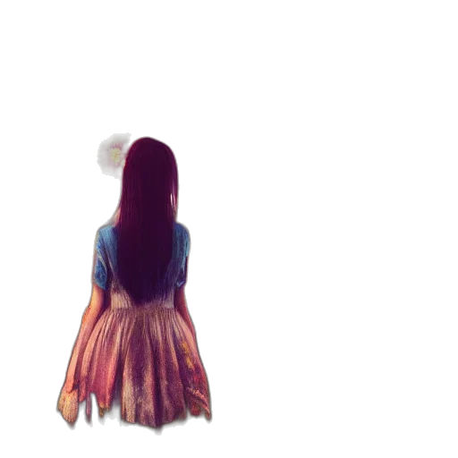 dress, hair, creature, flower transparent PNG cut-out