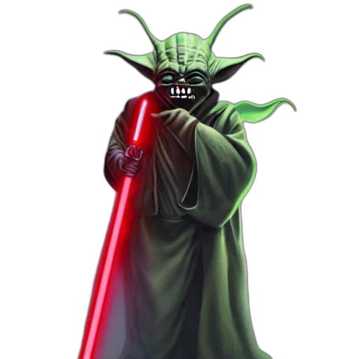 staff, concept art, pixel art, fantasy art, comic book art, green, yoda, dressed transparent PNG cut-out