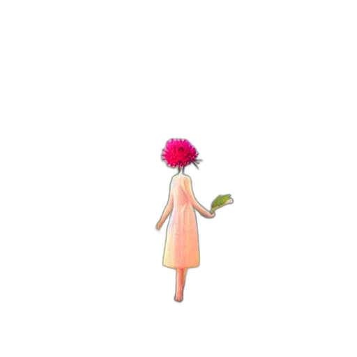 flower, dress, creature, staff transparent PNG cut-out