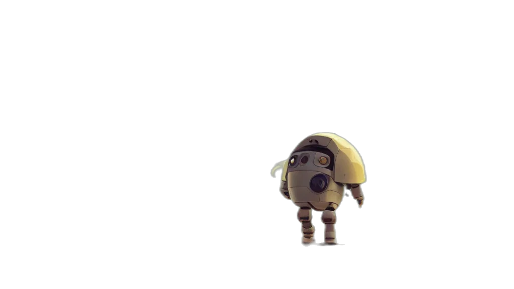 robot, creature, staff, hat transparent PNG cut-out