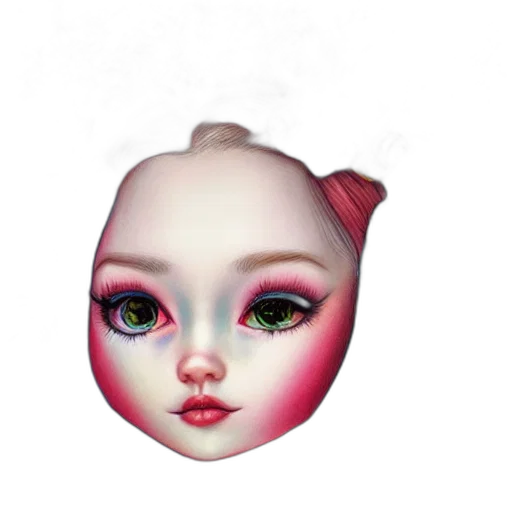 mask, face, creature, animal, 3d render, vaporwave, fantasy art, photorealistic transparent PNG cut-out