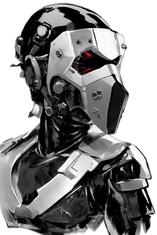 robot, mask, face, cyberpunk transparent PNG cut-out