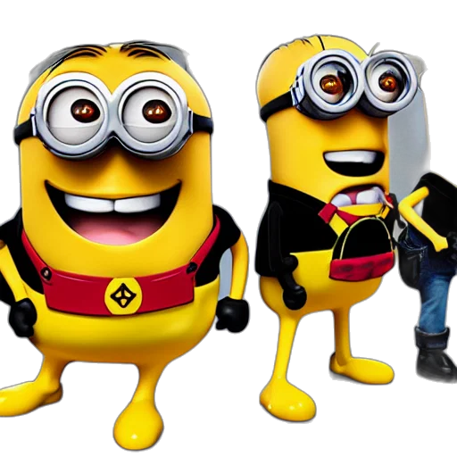 3d render, concept art, cartoon, mcdonald, happy, meal, mascot, minions transparent PNG cut-out