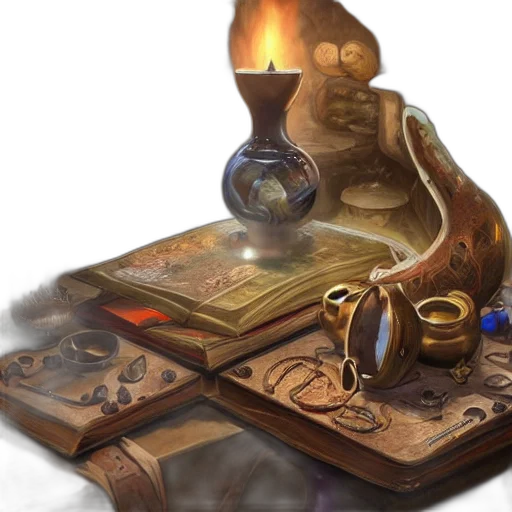 jewelry, furniture, concept art, fantasy art, photorealistic, watercolor, fire, golden transparent PNG cut-out