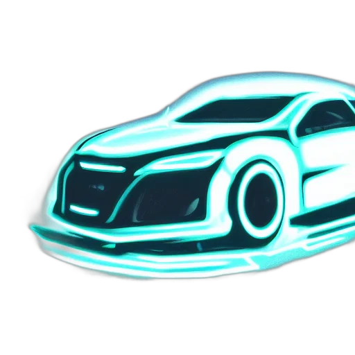 car, 3d render, vaporwave, concept art transparent PNG cut-out