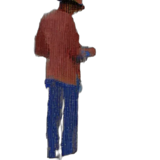 hat, staff, jacket, robot, 3d render, pixel art, concept art, cartoon transparent PNG cut-out