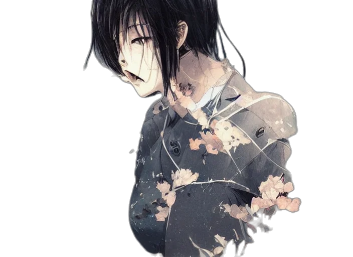 flower, dress, creature, mask, photorealistic, concept art, fantasy art, watercolor transparent PNG cut-out