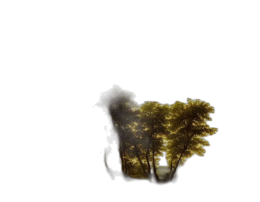 tree, hair, dragon, creature, photorealistic, concept art, 3d render, fantasy art transparent PNG cut-out