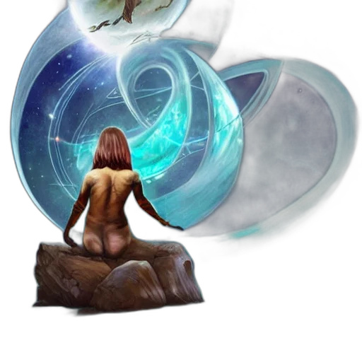 concept art, fantasy art, photorealistic, pixel art, underwater, outer space, fog, blue transparent PNG cut-out