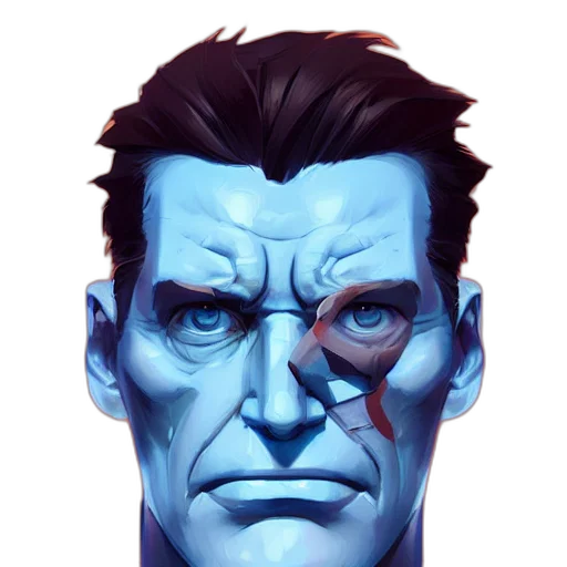 face, mask, comic book art, concept art transparent PNG cut-out