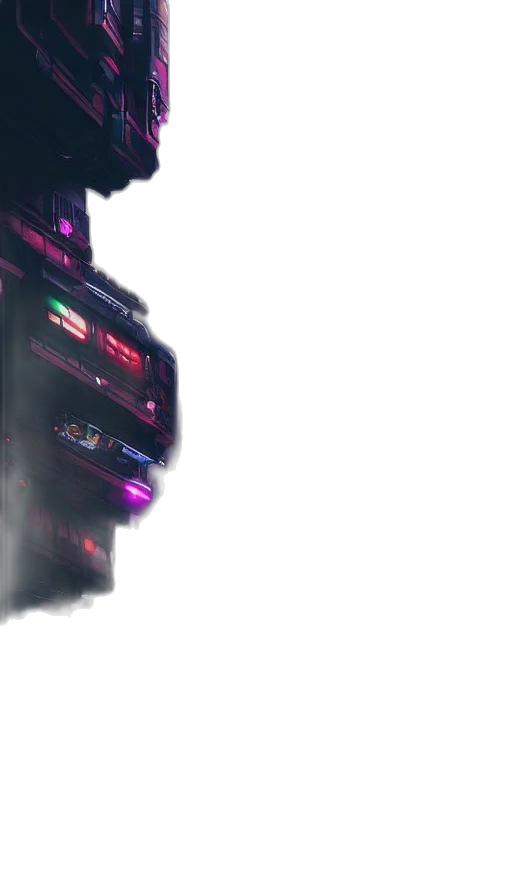 robot, building, car, weapon transparent PNG cut-out