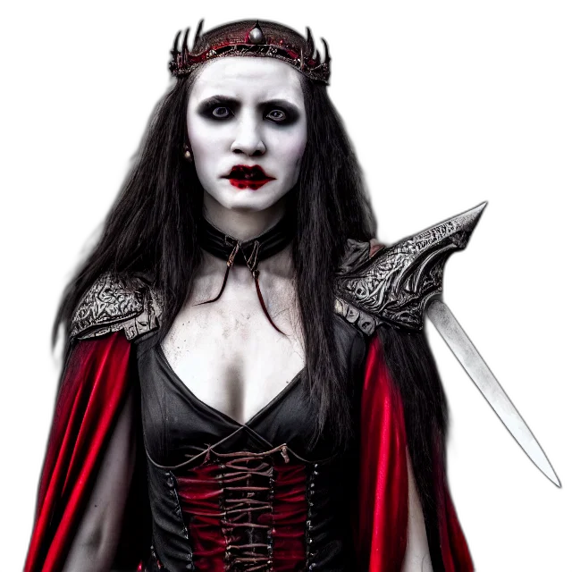 fantasy art, concept art, comic book art, photorealistic, dark, photo, vampire, warrior transparent PNG cut-out