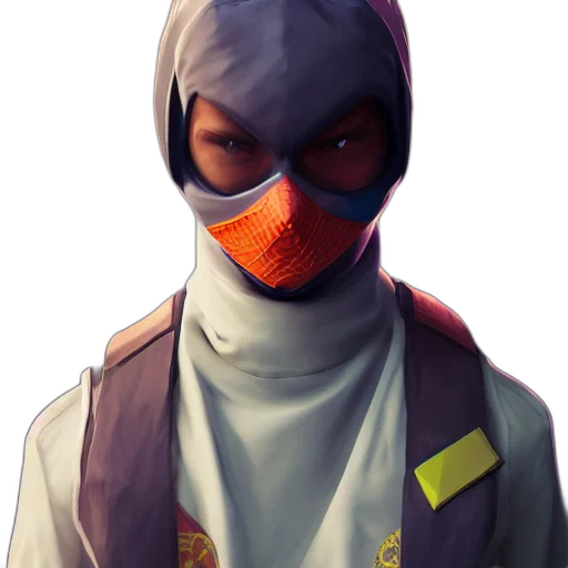 mask, face, jacket, staff transparent PNG cut-out