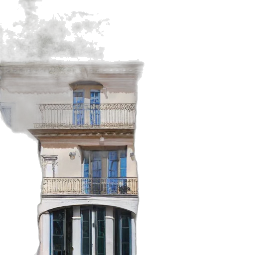 building, umbrella, 3d render, photorealistic transparent PNG cut-out