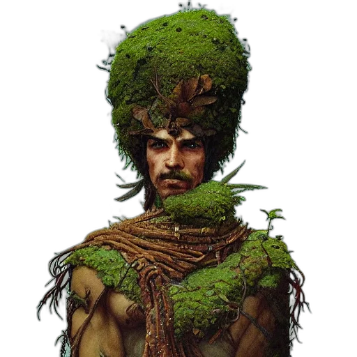 creature, staff, crown, face transparent PNG cut-out