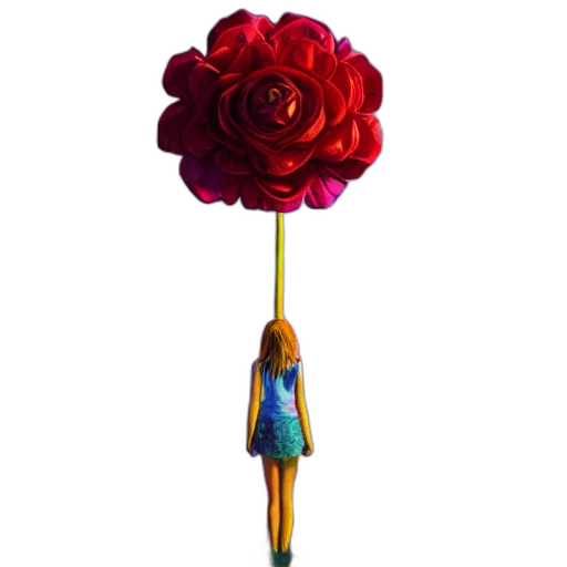 flower, umbrella, staff, dress transparent PNG cut-out
