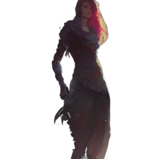 dress, staff, creature, sword, concept art, fantasy art, pixel art, cyberpunk transparent PNG cut-out