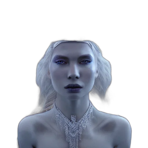 face, robot, crown, creature, concept art, fantasy art, 3d render, cyberpunk transparent PNG cut-out