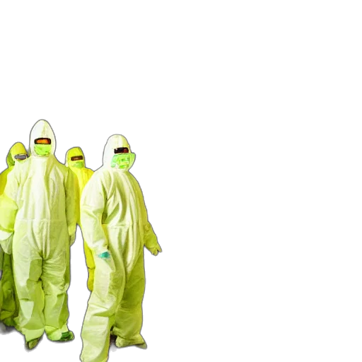 jacket, wide, shot, photo, group, scientists, hazmat, suits transparent PNG cut-out