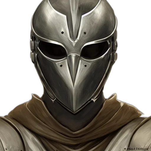 mask, face, sword, fantasy art, concept art, comic book art, photorealistic, perfectly transparent PNG cut-out