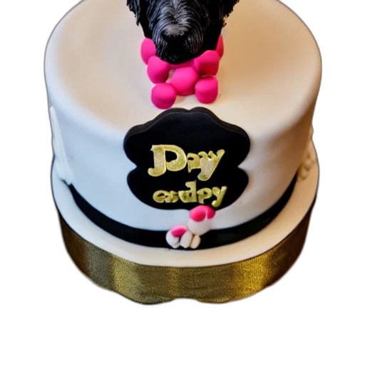 hat, black, goldendoodle, birthday, cake transparent PNG cut-out