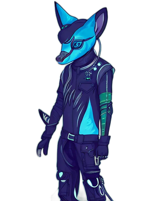 jacket, staff, mask, robot, cyberpunk, concept art, cartoon, fantasy art transparent PNG cut-out