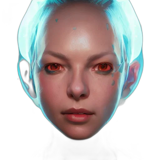 face, mask, robot, creature, concept art, fantasy art, cyberpunk, 3d render transparent PNG cut-out