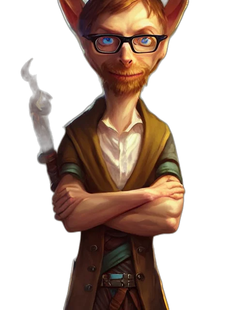 staff, fantasy art, concept art, cartoon, comic book art, cute, little, anthropomorphic transparent PNG cut-out
