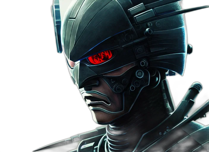 robot, face, mask, cyberpunk, comic book art, concept art, pixel art, film transparent PNG cut-out