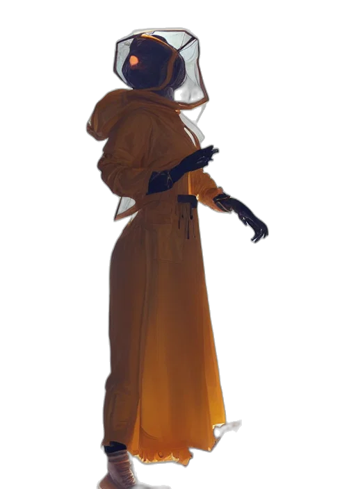 dress, staff, robot, mask transparent PNG cut-out