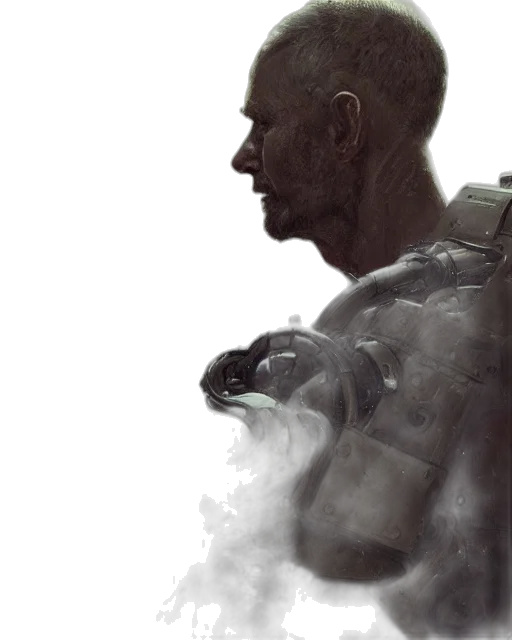 weapon, robot, face, jacket transparent PNG cut-out