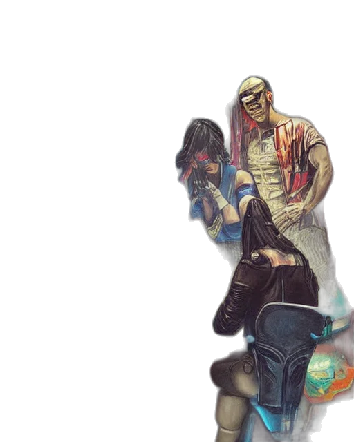 concept art, comic book art, cyberpunk, fantasy art transparent PNG cut-out