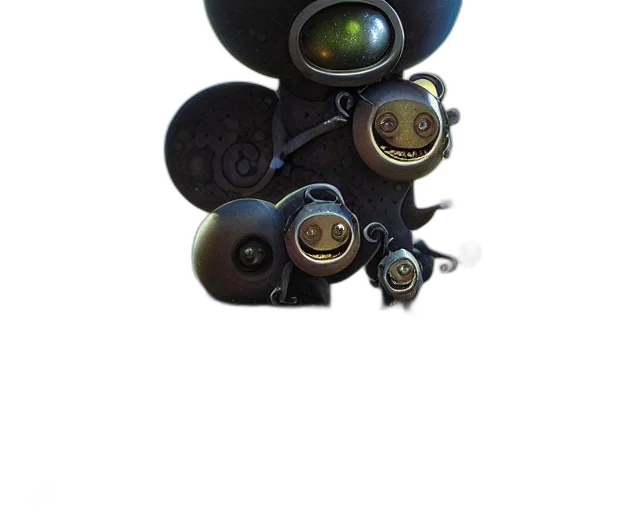 robot, mask, jewelry, staff, 3d render, concept art, photorealistic, fantasy art transparent PNG cut-out