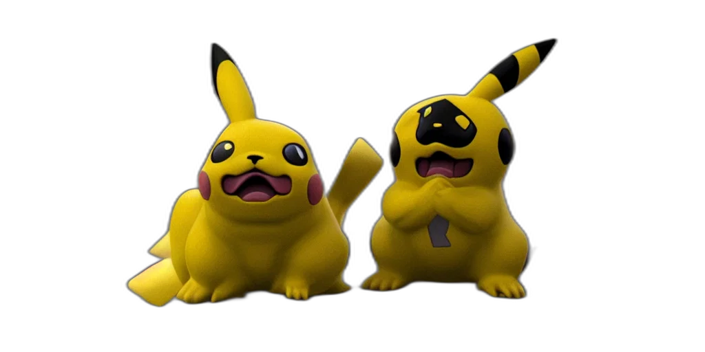 creature, animal, 3d render, concept art, photorealistic, pikachu, looks, like transparent PNG cut-out