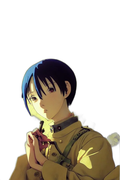 weapon, staff, sword, jacket, anime, photorealistic, concept art, cartoon transparent PNG cut-out