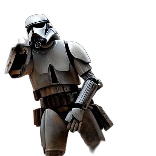 robot, concept art, 3d render, monochrome transparent PNG cut-out